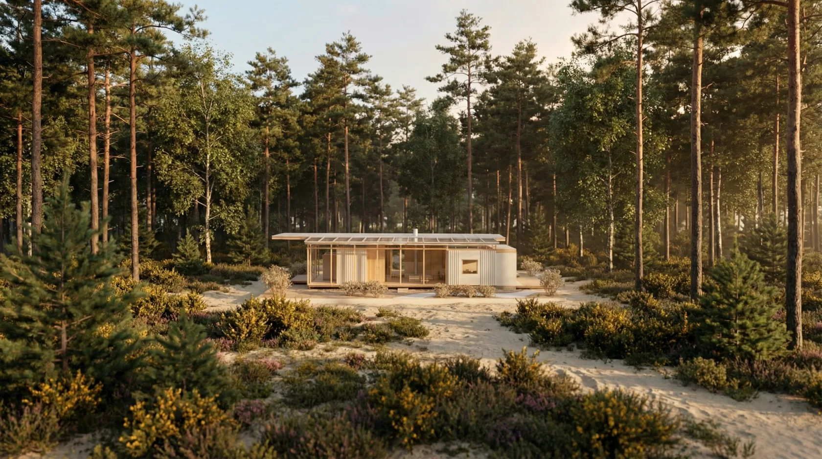 Photorealistic architectural visualisation with planting and landscape
