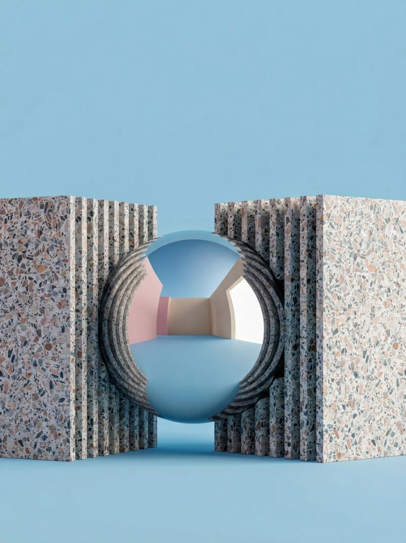 Konceptstudie: kugle i terrazzo